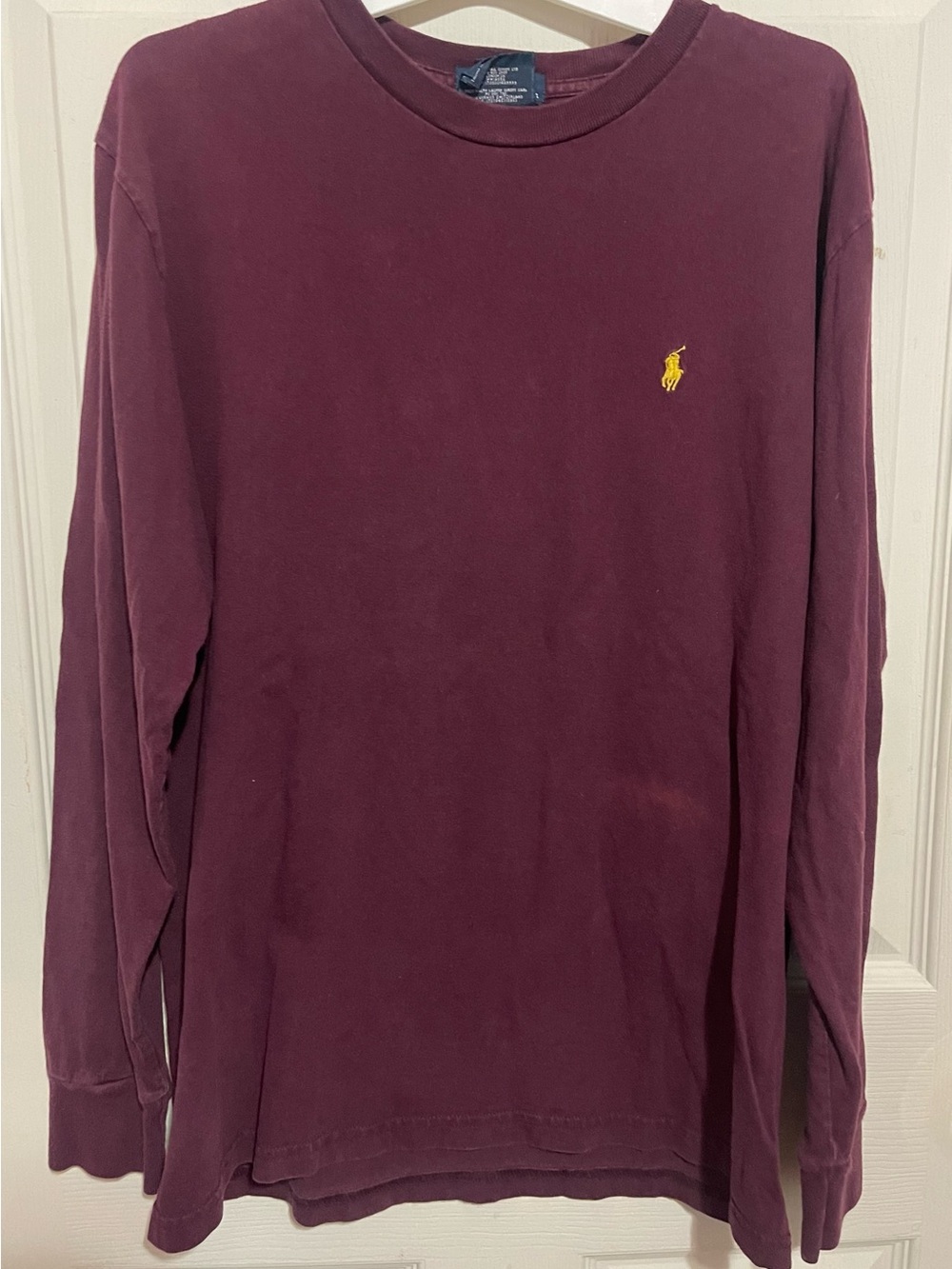 Polo by Ralph Lauren Men's Long-Sleeve Crewneck Shirt - Burgundy
